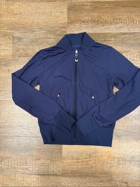 ALO Yoga Navy Zip-Up Bomber Jacket